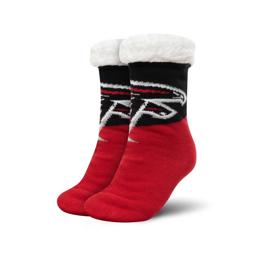 NFL Falcons Slipper Socks Stripe Logo Tall Footy Atlanta Black Women New
